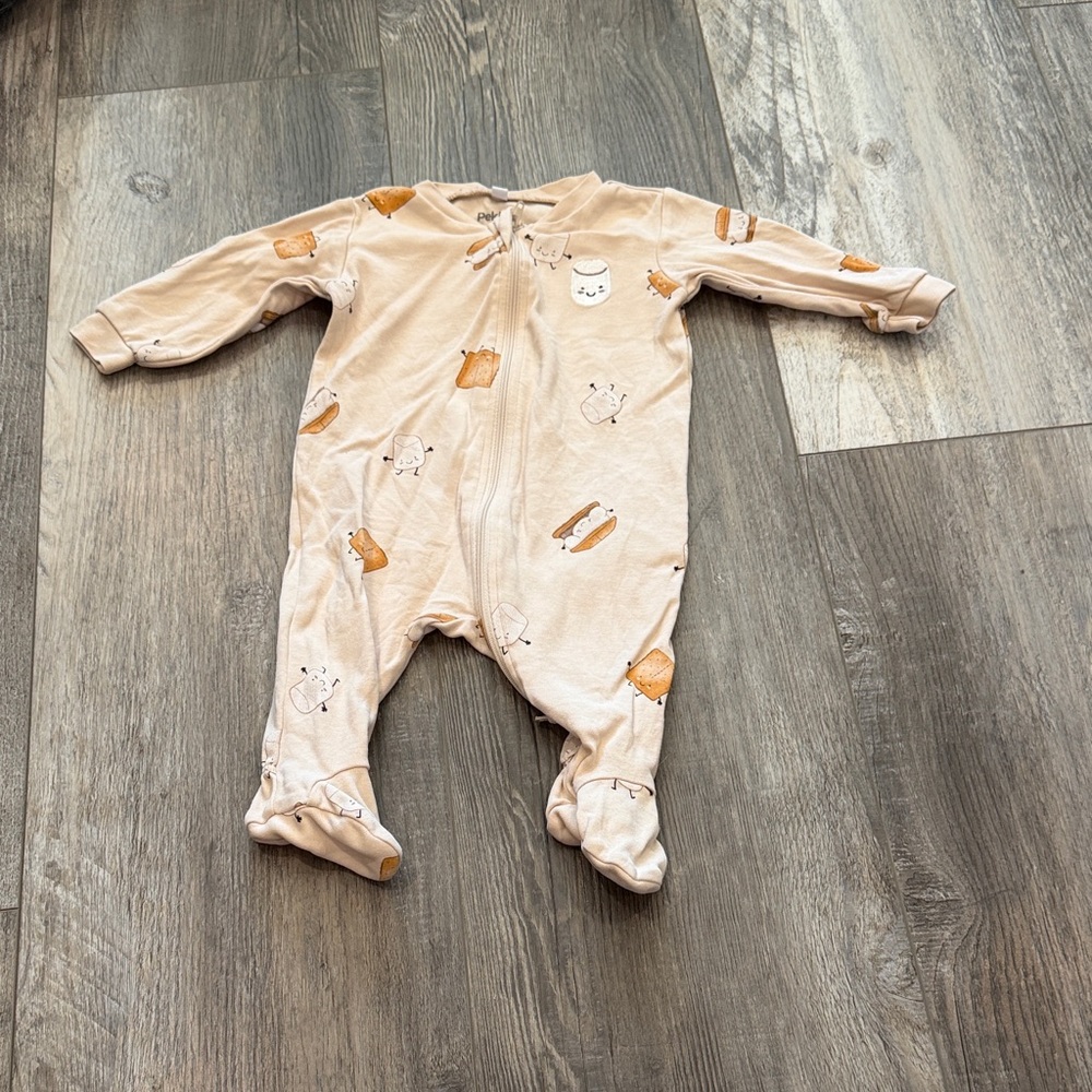 Pekkle Adorable Beige Baby Onesie‎ with Bear Print
